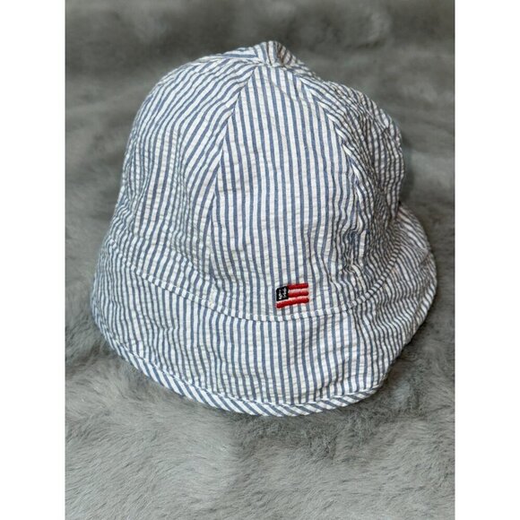 Janie and Jack Toddler 18-24 Months Striped American Flag Bucket Sun Hat - Picture 2 of 9